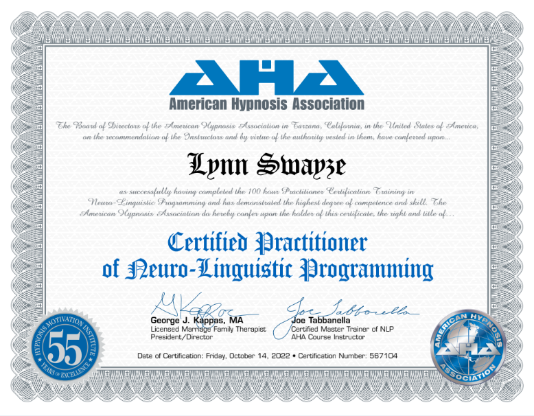Lynn Swayze - Certified NLP Practitioner