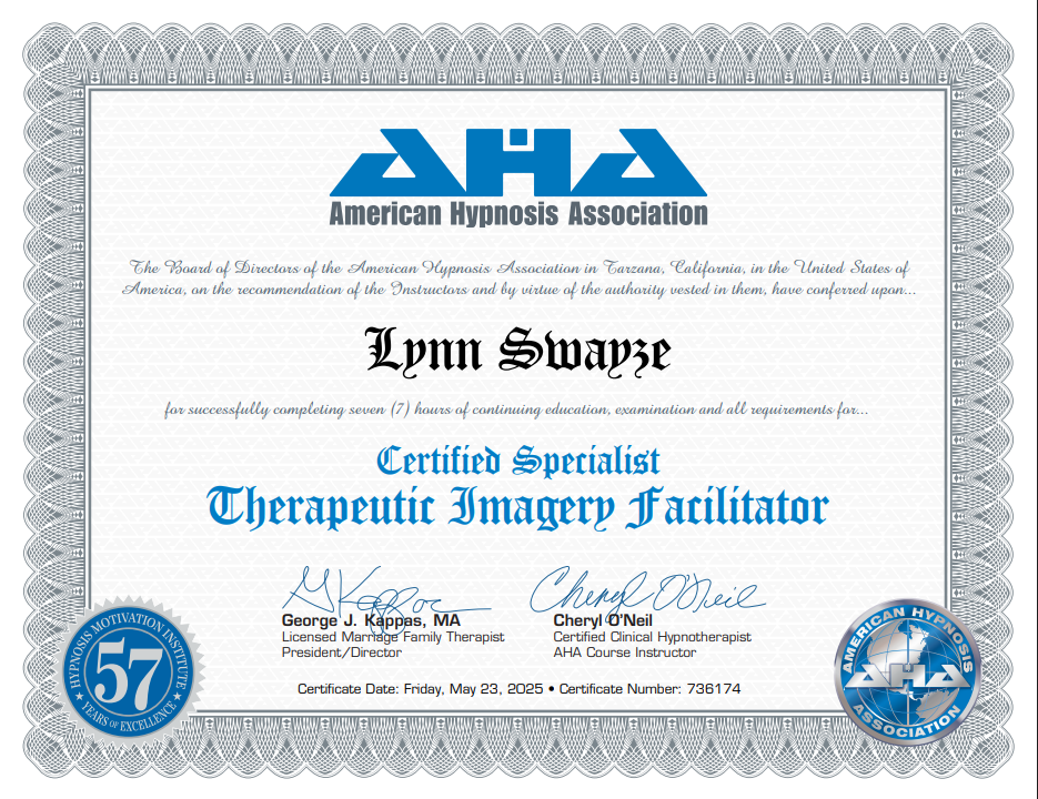 Lynn Swayze - Certified Therapeutic Imagery Facilitator Cert